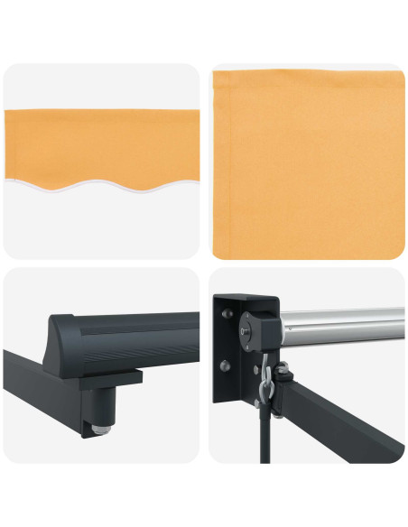 Tenda retrattile Sabbia 3 x 2,5 m 100% Poliestere e Alluminio
