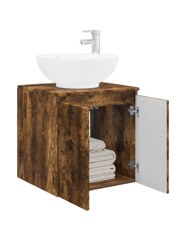 Mobile Lavabo da Parete Rovere Fumo 49,5 x 44,5 x 65 cm