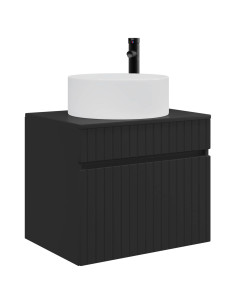 Mobiletto da Bagno a Muro Nero 59 x 44,5 x 50 cm 2