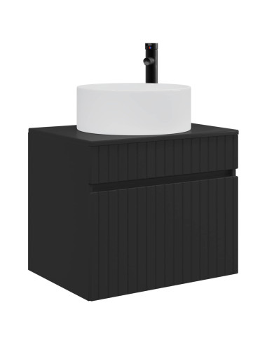 Mobiletto da Bagno a Muro Nero 59 x 44,5 x 50 cm