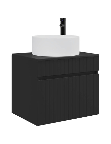 Mobiletto da Bagno a Muro Nero 59 x 44,5 x 50 cm