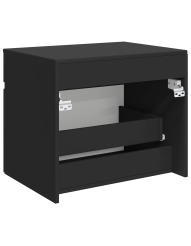 Mobiletto da Bagno a Muro Nero 59 x 44,5 x 50 cm