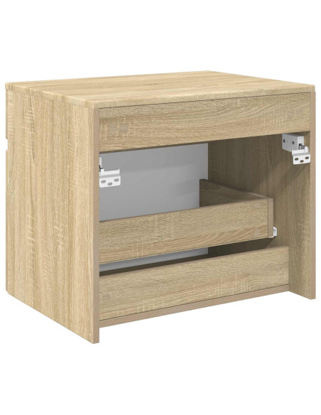 Mobiletto da Bagno a Muro Rovere Sonoma 59 x 44,5 x 50 cm