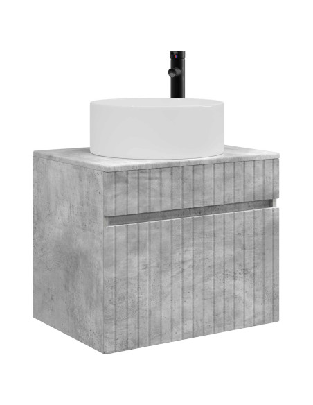 Mobiletto da Bagno a Muro Grigio Cemento 59 x 44,5 x 50 cm