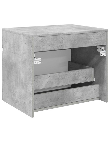 Mobiletto da Bagno a Muro Grigio Cemento 59 x 44,5 x 50 cm