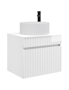 Mobiletto da Bagno a Muro Bianco Lucido 59 x 44,5 x 50 cm 2