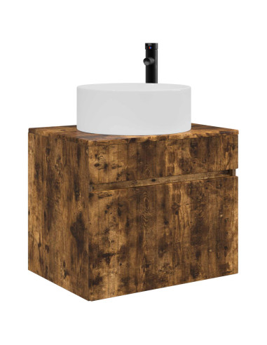 Mobiletto da Bagno a Muro Rovere Fumo 59 x 44,5 x 50 cm