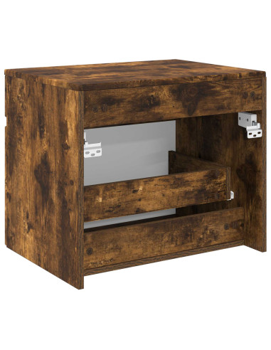 Mobiletto da Bagno a Muro Rovere Fumo 59 x 44,5 x 50 cm