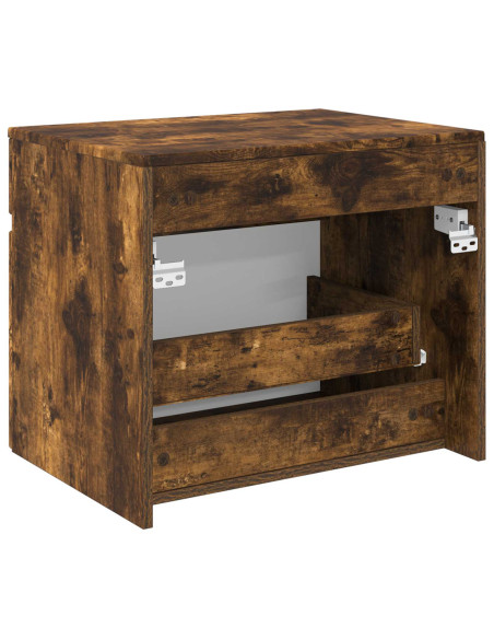 Mobiletto da Bagno a Muro Rovere Fumo 59 x 44,5 x 50 cm