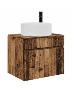 Mobiletto da Bagno a Muro Legno antico 59 x 44,5 x 50 cm 2