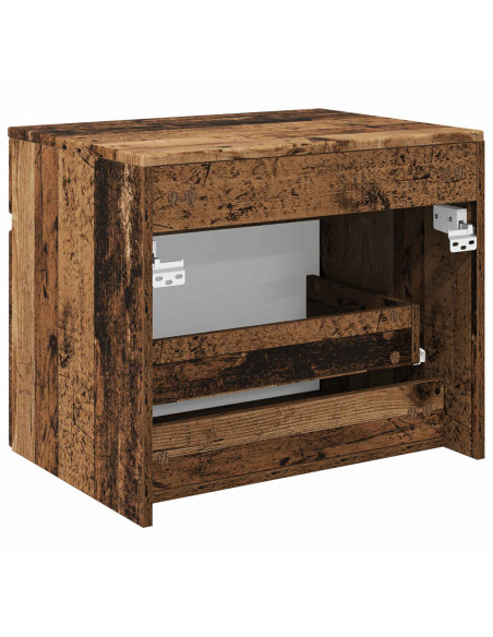 Mobiletto da Bagno a Muro Legno antico 59 x 44,5 x 50 cm