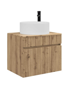 Mobiletto da Bagno a Muro Rovere Artigianale 59 x 44,5 x 50 cm 2