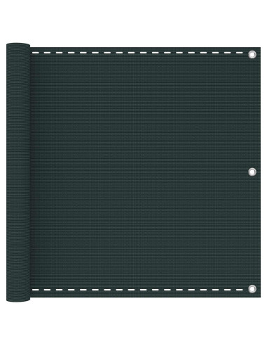 Schermo da balcone Verde Scuro 75 x 800 cm HDPE e alluminio