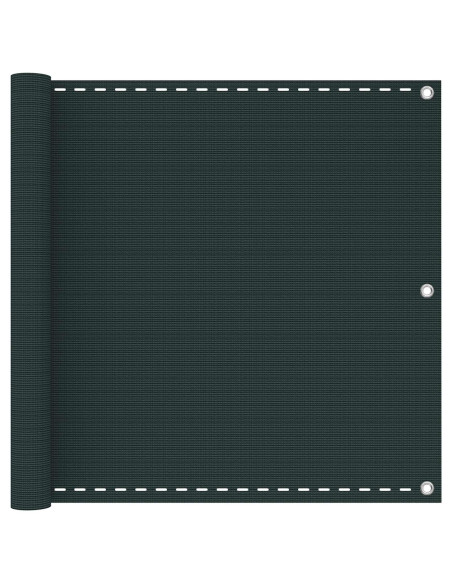 Schermo da balcone Verde Scuro 90 x 1000 cm HDPE e alluminio