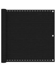 Schermo da balcone Nero 75 x 700 cm HDPE e alluminio