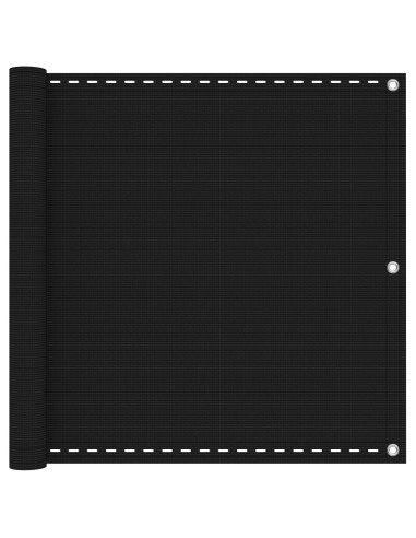 Schermo da balcone Nero 75 x 700 cm HDPE e alluminio