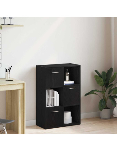Libreria/Divisorio per ambienti Rovere Nero 60,5x30x90 cm in Legno Multistrato