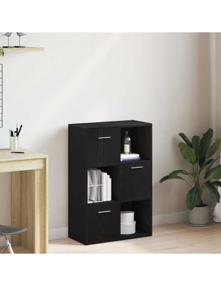 Libreria/Divisorio per ambienti Rovere Nero 60,5x30x90 cm in Legno Multistrato