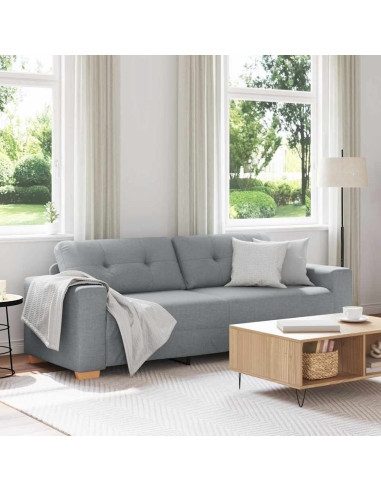 Divano a 3 posti Grigio Chiaro 220x78x80 cm in Tessuto