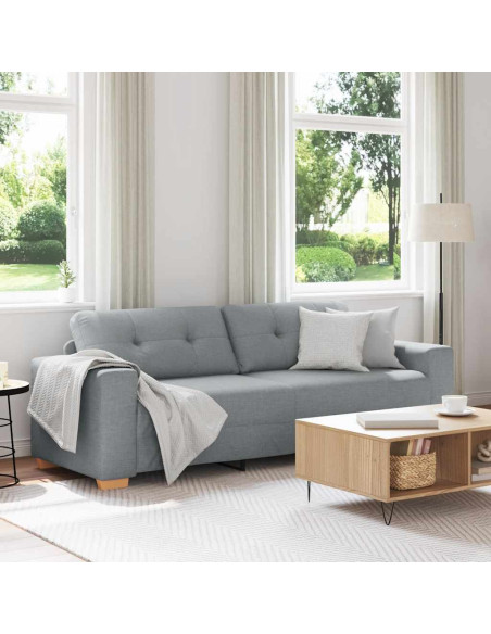 Divano a 3 posti Grigio Chiaro 220x78x80 cm in Tessuto