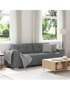 Divano a 3 posti Grigio Scuro 220x78x80 cm in Tessuto