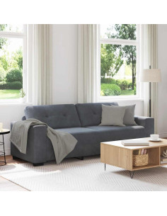 Divano a 3 posti Grigio Scuro 220x78x80 cm in Velluto