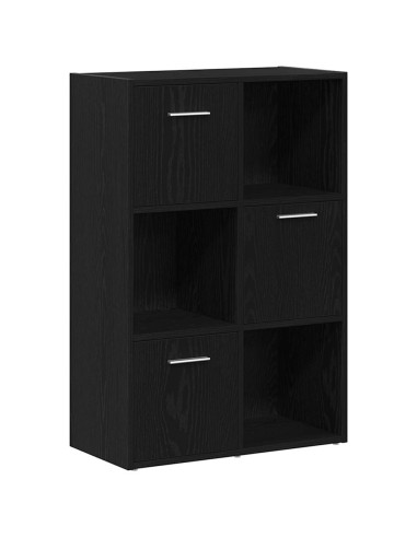 Libreria/Divisorio per ambienti Rovere Nero 60,5x30x90 cm in Legno Multistrato