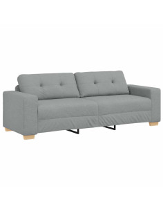 Divano a 3 posti Grigio Chiaro 220x78x80 cm in Tessuto 2