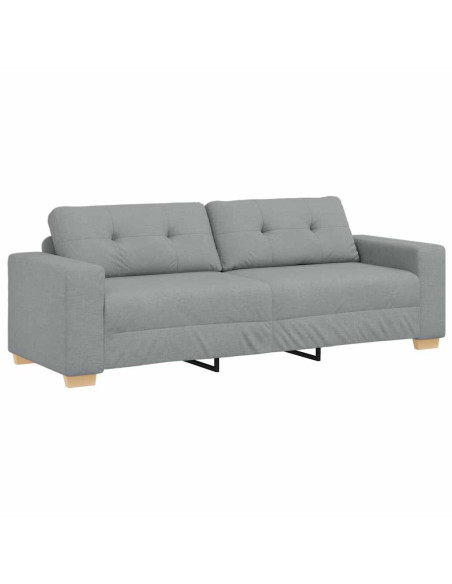 Divano a 3 posti Grigio Chiaro 220x78x80 cm in Tessuto