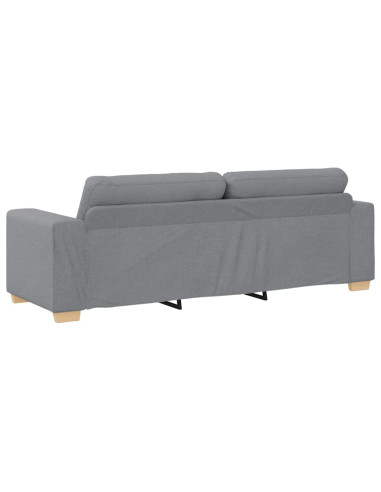 Divano a 3 posti Grigio Chiaro 220x78x80 cm in Tessuto