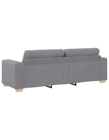 Divano a 3 posti Grigio Chiaro 220x78x80 cm in Tessuto