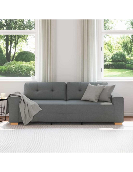 Divano a 3 posti Grigio Scuro 220x78x80 cm in Tessuto