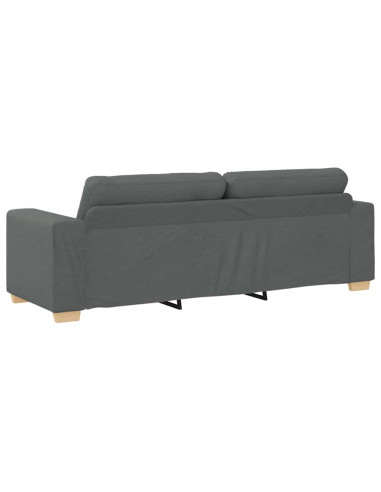 Divano a 3 posti Grigio Scuro 220x78x80 cm in Tessuto