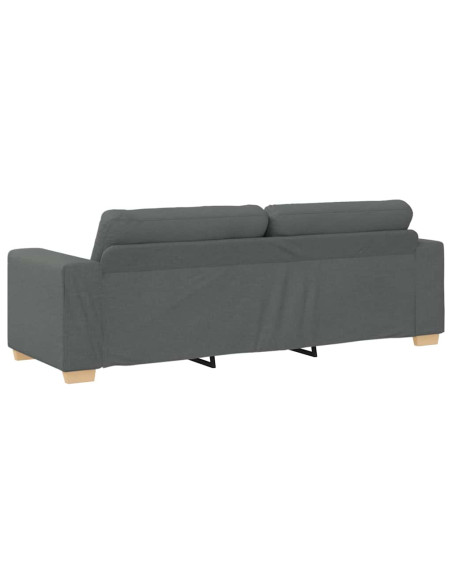 Divano a 3 posti Grigio Scuro 220x78x80 cm in Tessuto