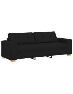 Divano a 3 posti Nero 220x78x80 cm in Tessuto 2
