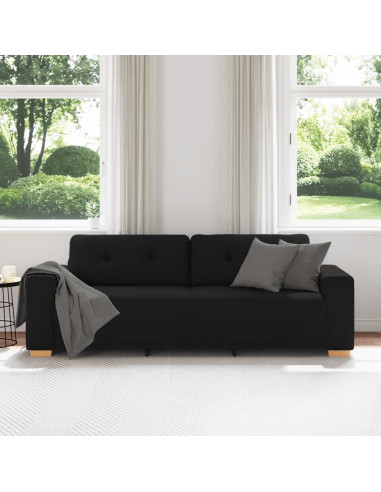 Divano a 3 posti Nero 220x78x80 cm in Tessuto