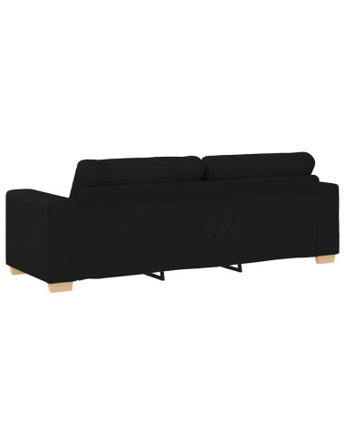 Divano a 3 posti Nero 220x78x80 cm in Tessuto