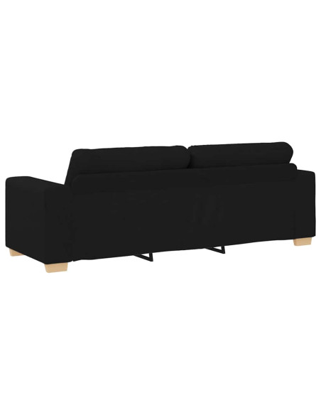 Divano a 3 posti Nero 220x78x80 cm in Tessuto