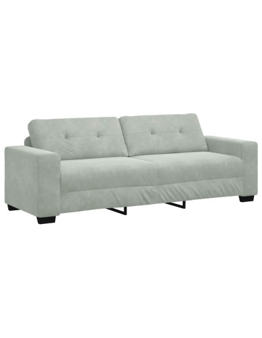 Divano a 3 posti Grigio Chiaro 220x78x80 cm in Velluto