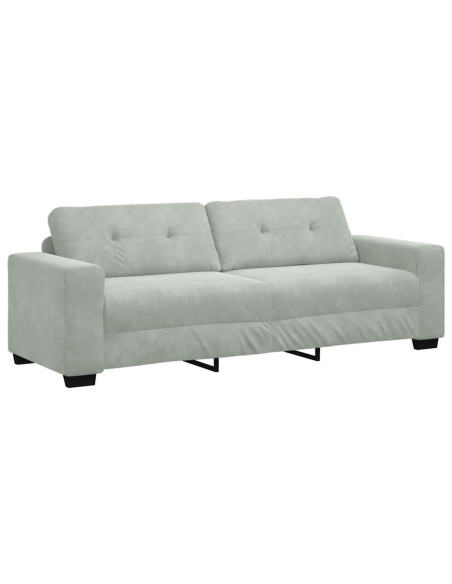 Divano a 3 posti Grigio Chiaro 220x78x80 cm in Velluto