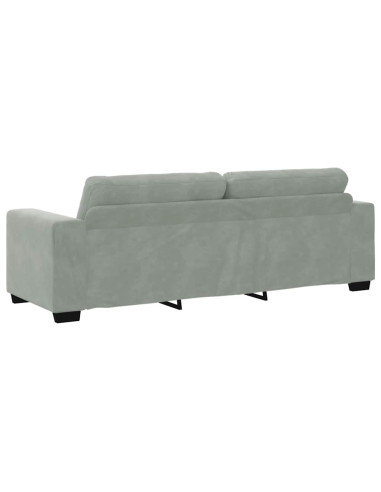 Divano a 3 posti Grigio Chiaro 220x78x80 cm in Velluto
