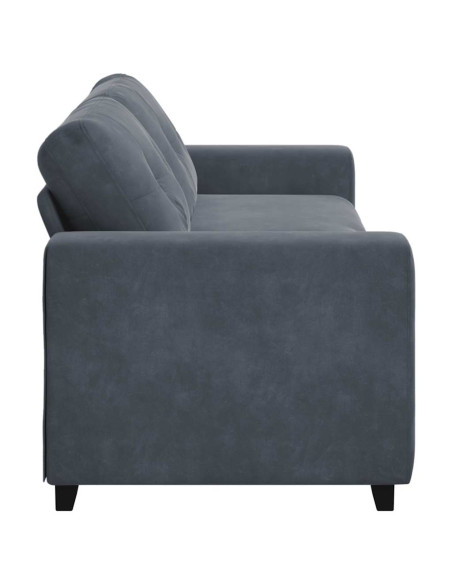 Divano a 3 posti Grigio Scuro 220x78x80 cm in Velluto