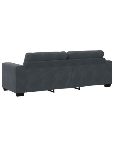 Divano a 3 posti Grigio Scuro 220x78x80 cm in Velluto