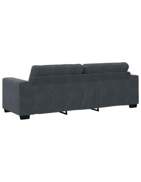 Divano a 3 posti Grigio Scuro 220x78x80 cm in Velluto