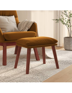 Poggiapiedi Marrone 45x29,5x35 cm in Velluto