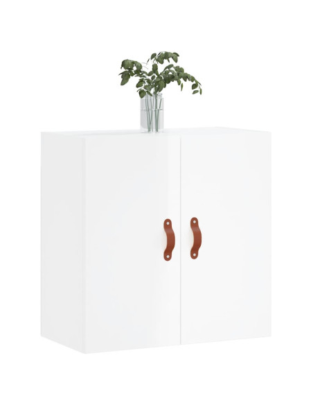 Armadietto a Muro Bianco Lucido 60x31x60 cm Legno Multistrato