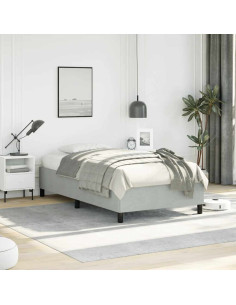 Struttura letto senza Materasso Grigio Chiaro 100x190 cm singolo Velluto