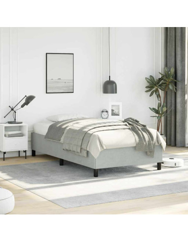Struttura letto senza Materasso Grigio Chiaro 100x190 cm singolo Velluto