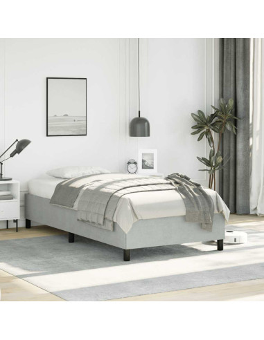 Struttura letto senza Materasso Grigio Chiaro 100x203 cm singolo XL Velluto