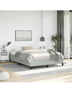 Struttura letto senza Materasso Grigio Chiaro 137x190 cm Velluto integrale